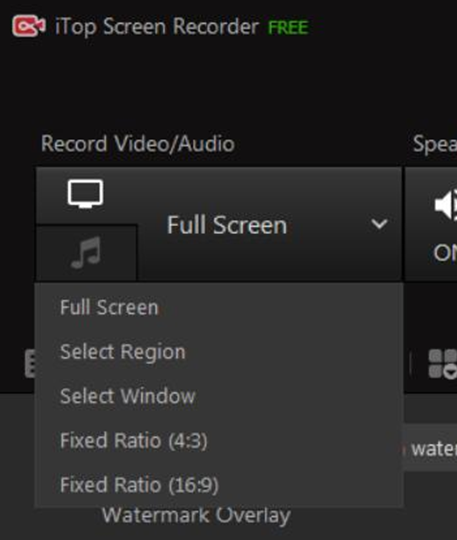 Select the specific area that you wish to record.