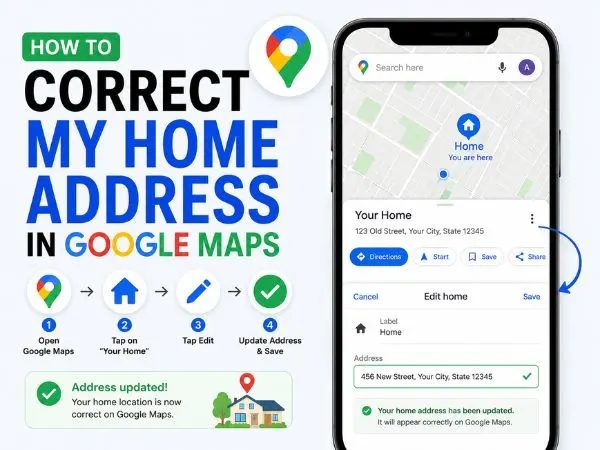 How to correct my home address in google maps