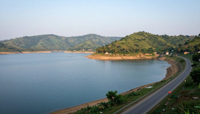 Mukutmanipur travel guide view of the blue reservoir