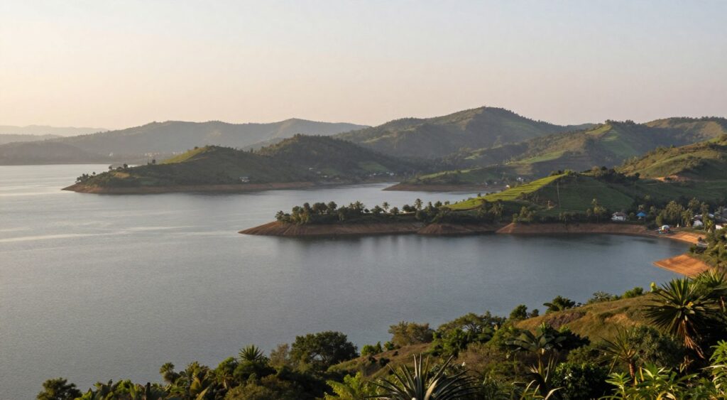 Musafirana viewpoint over Mukutmanipur reservoir