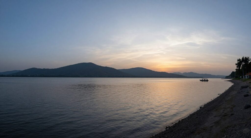 Quiet evening over Mukutmanipur water