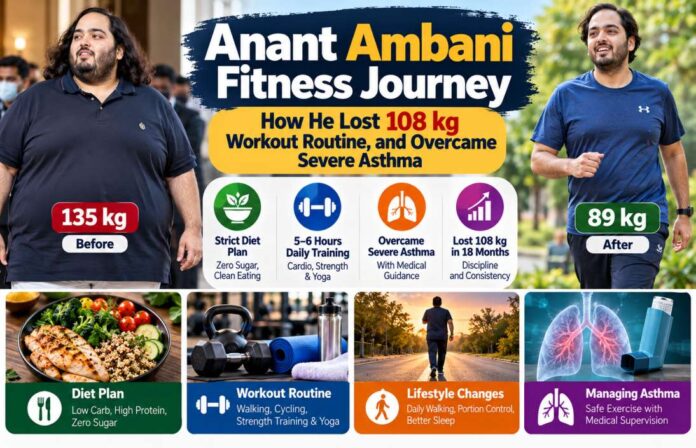 Anant Ambani’s Fitness Transformation Infographic