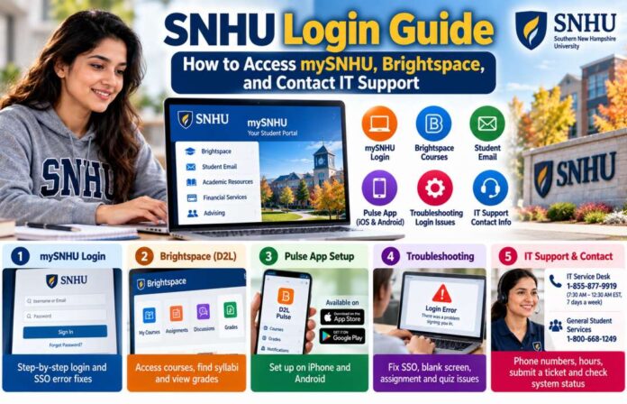 SNHU Login Guide Infographic
