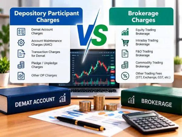 depository participant charges vs brokerage charges difference